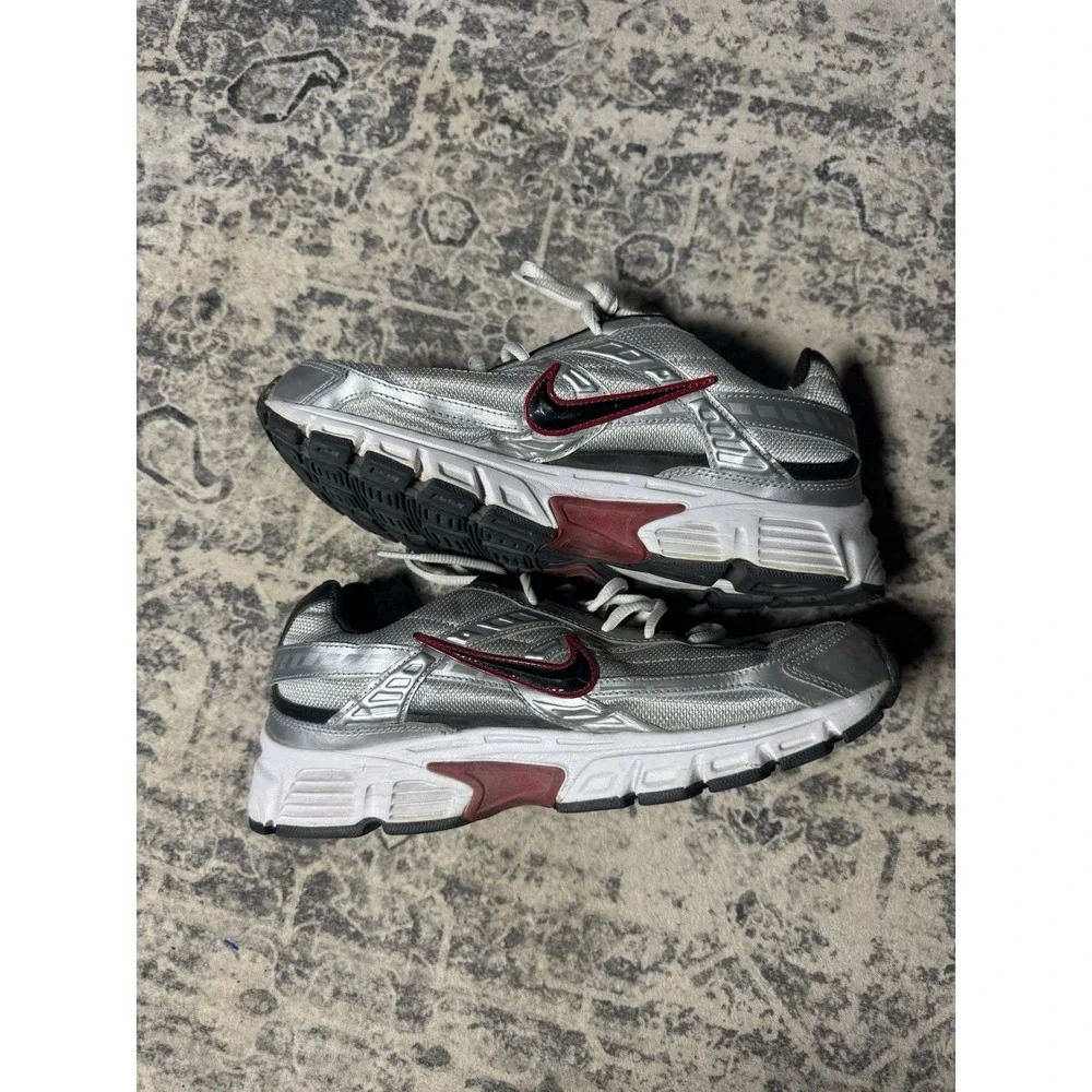 Authentic Nike Initiator Metallic Silver Red No Box Men Size 9